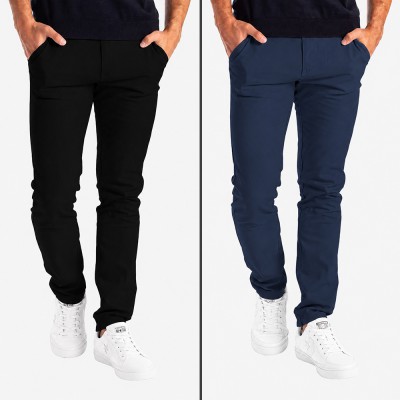 Men’s Premium Gabardine Pants Combo - (Black & Navy)