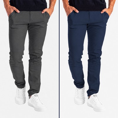 Men’s Premium Gabardine Pants Combo - (Black & Navy)